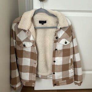 Tan and white jacket